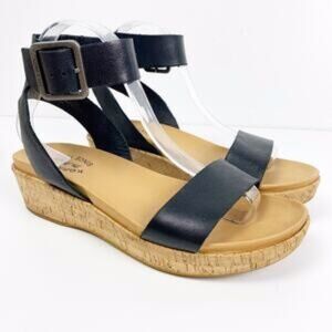 Kork Ease Platform Black Sandals Size 9 Med